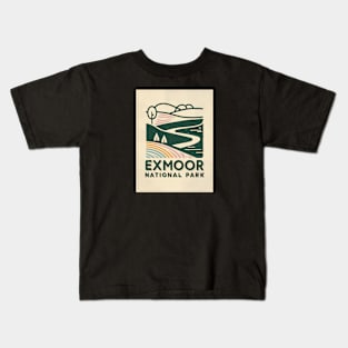 Retro illustration of Exmoor National Park Kids T-Shirt